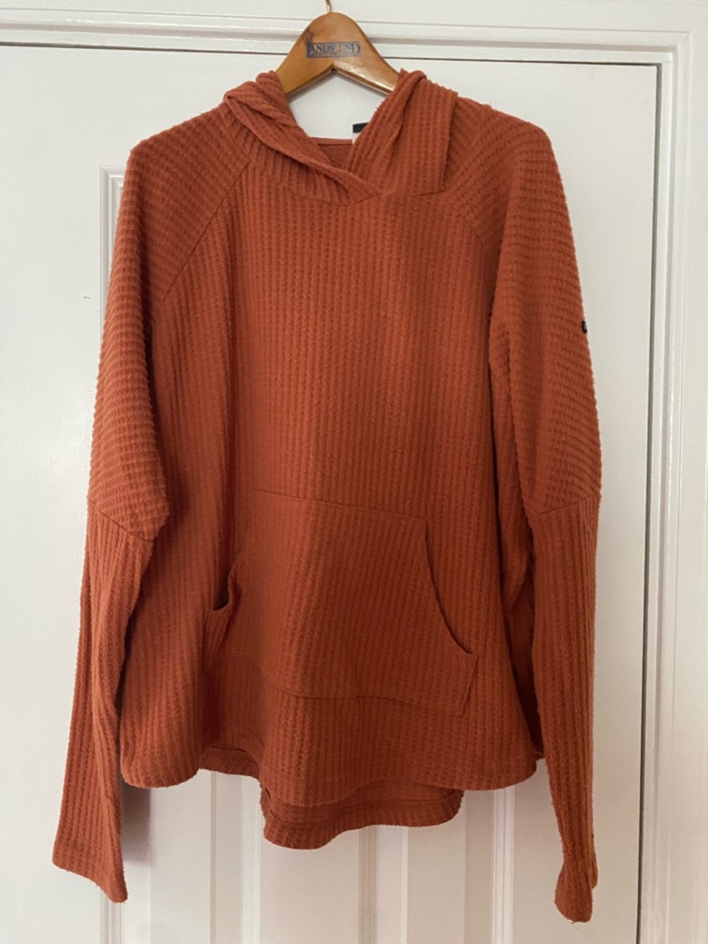Roxy Women's Waffle-Knit Hoodie in Rust